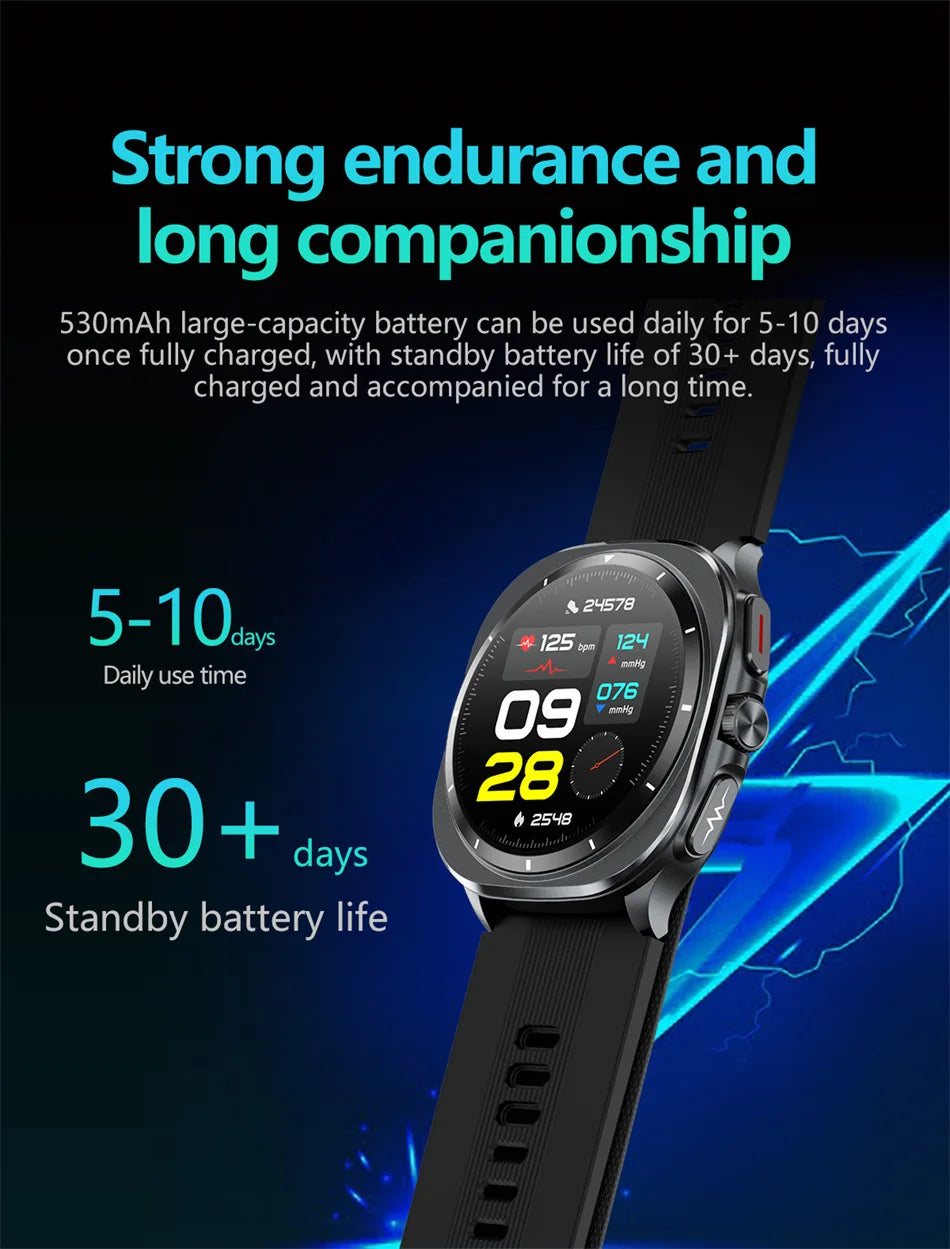 2026 New Health Track Smartwatch Air Pump Airbag True Blood Pressure Health Measure Smart Watch for Men and Women Blood Oxygen BT Call