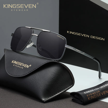 KINGSEVEN Causal Polarized Sunglasses Men Outdoor Driving Fashion Glasses UV400 Rectangle Driving Male Fishing Eyewear