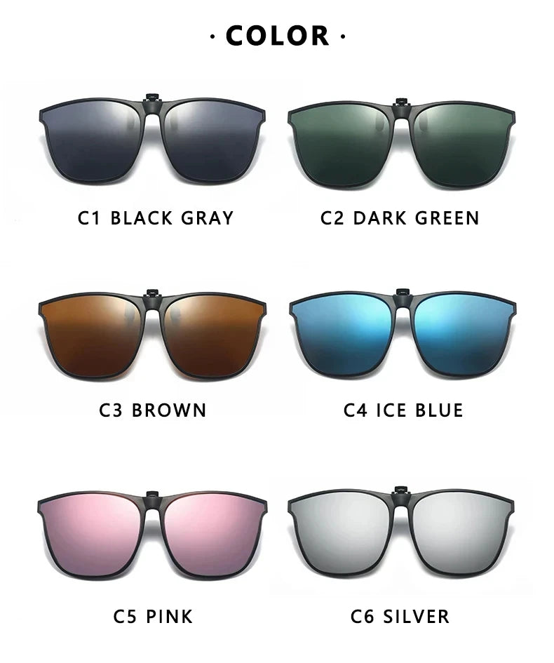 Polarized Rimless Men Clip On Sunglasse Glasses Narrow Clip-on Lenses Women Anti-glare Sunglasses UV400 Goggles New In