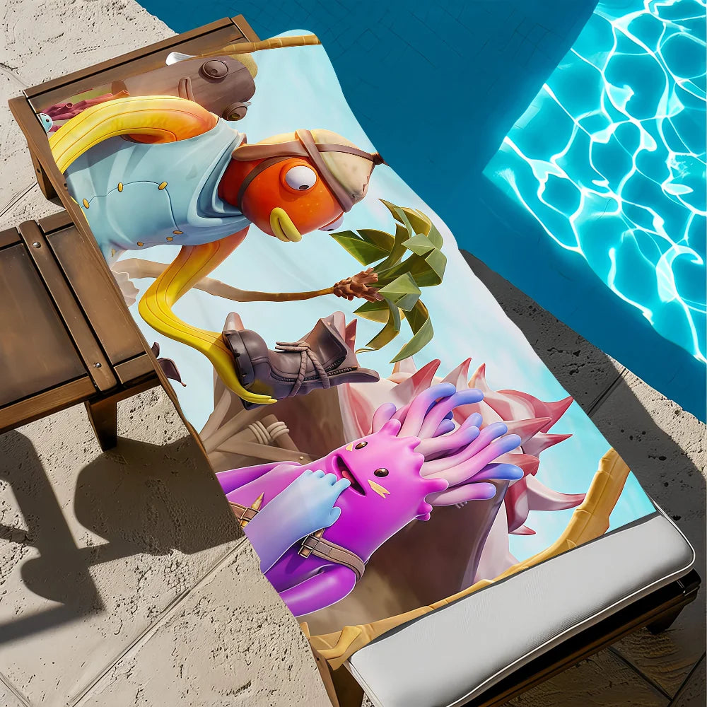 Hauska F-Fortnite-pelitaidepyyhe, pehmeä rantapyyhe, uintiretki, uima-allas, kylpypyyhe, kuntosali, spa, sisustus, lahja, loma