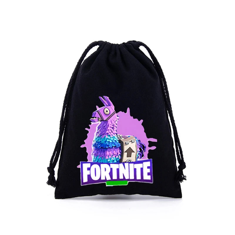 Sacche con coulisse Fortnite per bambini e bambine, stampa cartoon anime, grande capacità, borse portaoggetti, tote bag e borsetta, nuovo grazioso regalo di compleanno