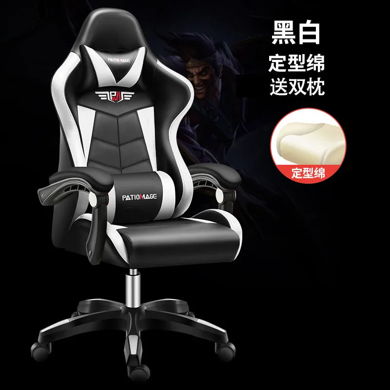 Ergonomic Gaming Office Chair with Adjustable Height, Comfortable Computer Desk Chair, E-Sports Chair with Armrests for Home & Office