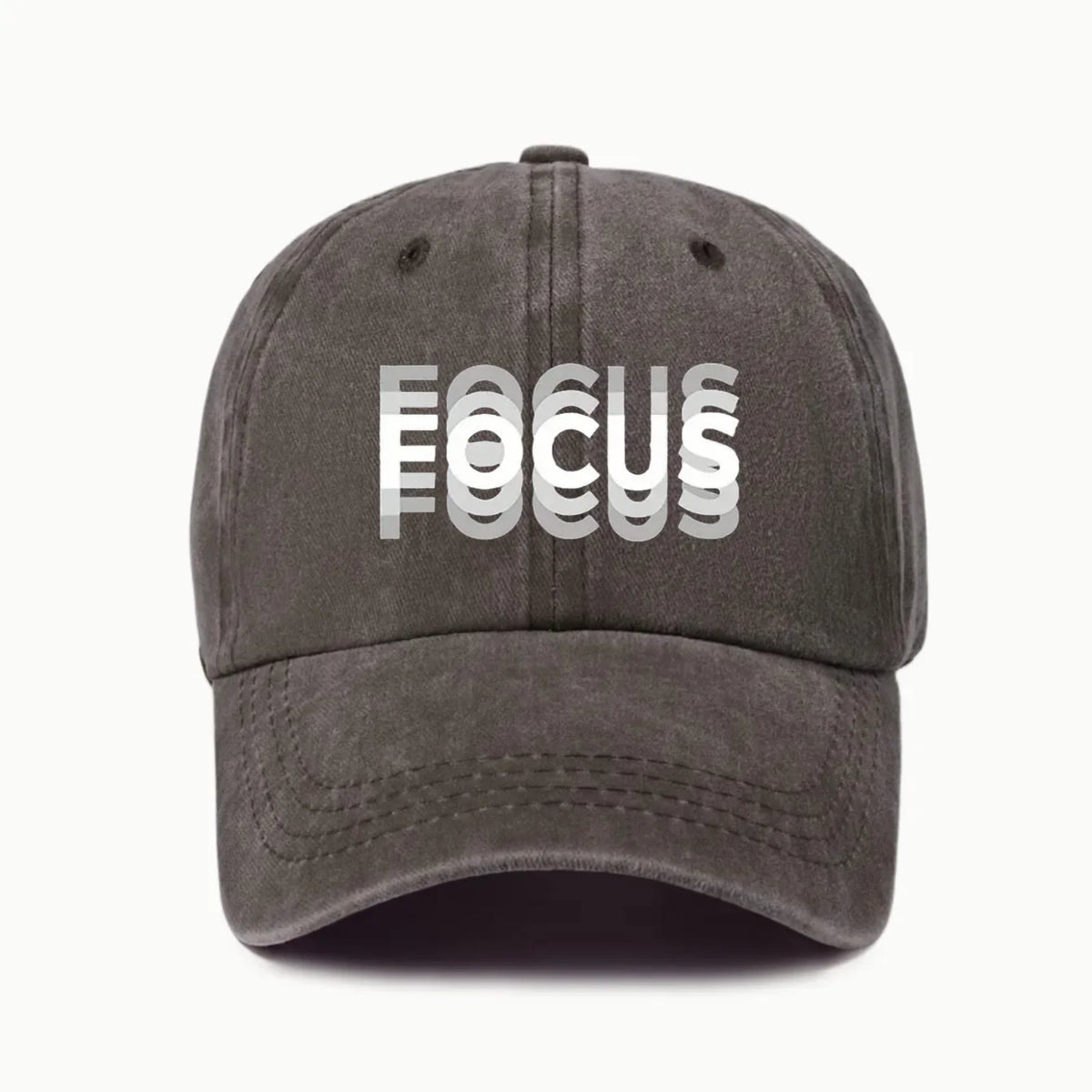 FOCUS – kšiltovka z prané bavlny s potiskem, nastavitelná, klasický styl, sportovní kšiltovka typu „duckbill“ pro muže i ženy