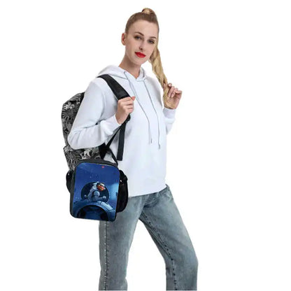 Sacos de Almoço para Crianças, Sacos de Piquenique Escolar Cartoon Fort-nite para Meninas e Meninos, Sacos de Almoço Térmicos para Crianças, Portáteis e Leves