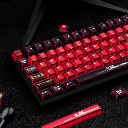Manga Red Black Cherry Keycap Kit PBT 129 Key MX Switch HI75 HI8 68 F99 104 64 Wooting Mechanical Keyboard