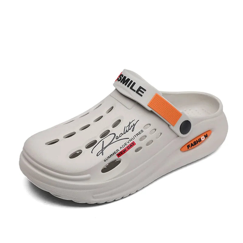 Sandales d'été pour hommes, pantoufles décontractées massantes, claquettes antidérapantes, sandales pour hommes, chaussures de plage à trous pour intérieur et extérieur, grandes tailles