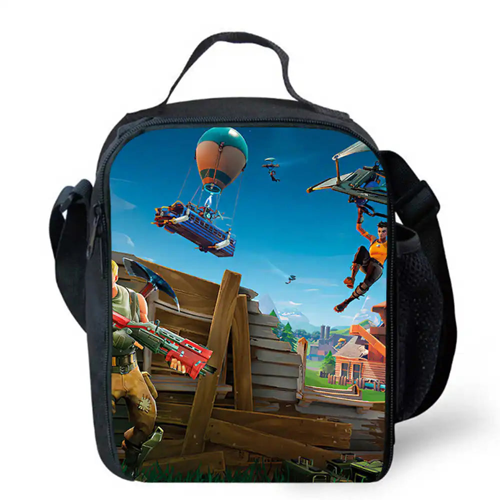 Sacos de Almoço para Crianças, Sacos de Piquenique Escolar Cartoon Fort-nite para Meninas e Meninos, Sacos de Almoço Térmicos para Crianças, Portáteis e Leves