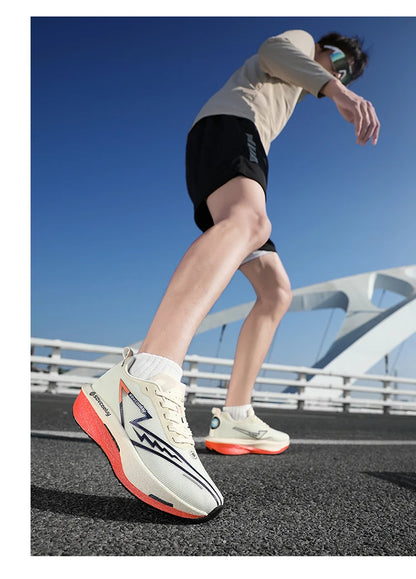 Zapatillas de running con placa de carbono para maratón, deportivas, transpirables, ligeras, cómodas y antideslizantes para hombre y mujer