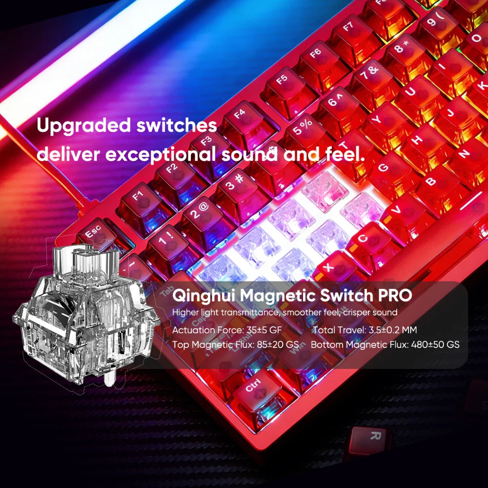 Teclado mecánico gaming magnético de aluminio IROK MG75 V2 MG75V2 Rapid Trigger 0.07ms 8KHz 0.001mm 512K de tasa de escaneo para gamers