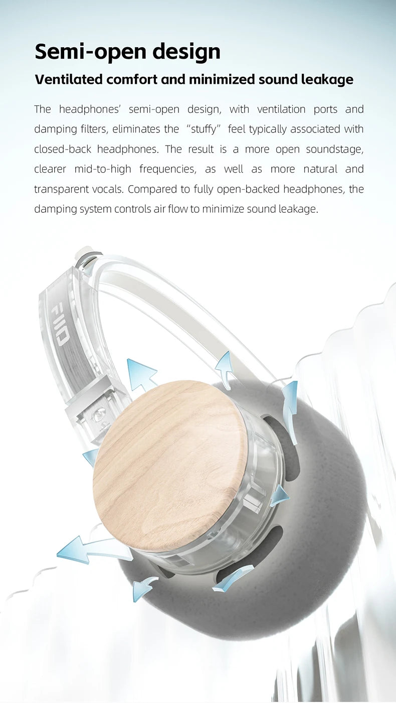 Cuffie Bluetooth on-ear FIIO EH11 – Headset wireless Hi-Res LDAC con bassi potenti, batteria 30H, connessione a doppio dispositivo e design rétro leggero