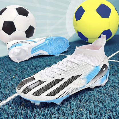 Chuteiras de futebol para homem e rapaz, ultraleves, profissionais, antiderrapantes e confortáveis, para treino e jogo em relva