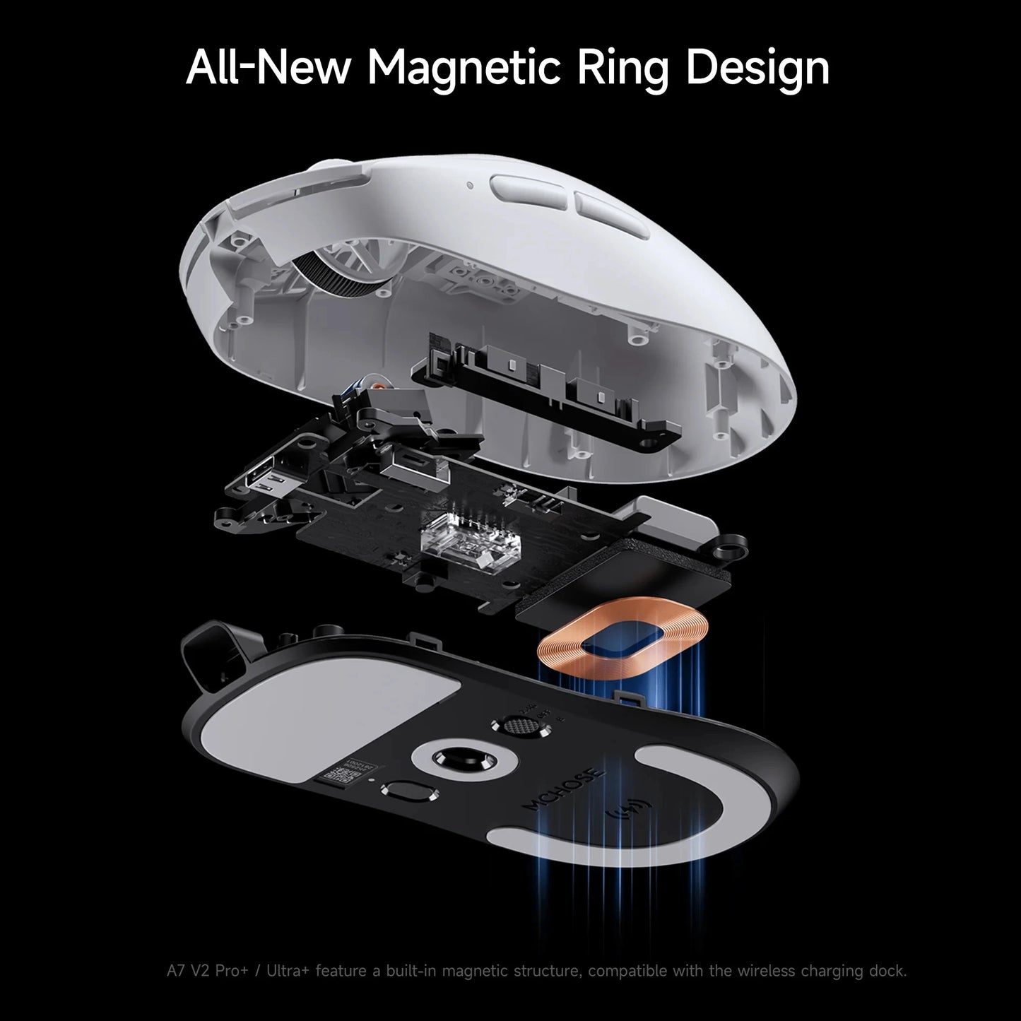 MCHOSE A7 V2 Lightweight Wireless Gaming Mouse, PAW3950 Sensor, Dual 8000Hz Polling Rate, 42000 DPI Wireless Esports Gaming Mouse