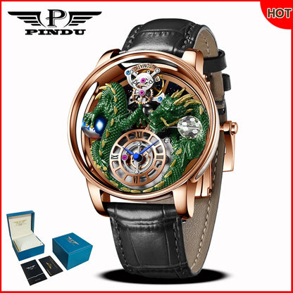 Relógio masculino PINDU Design 2025 NOVO Diamond Tourbillion, relógio de luxo Astronomia de marca premium, quartzo, vidro de safira, impermeável