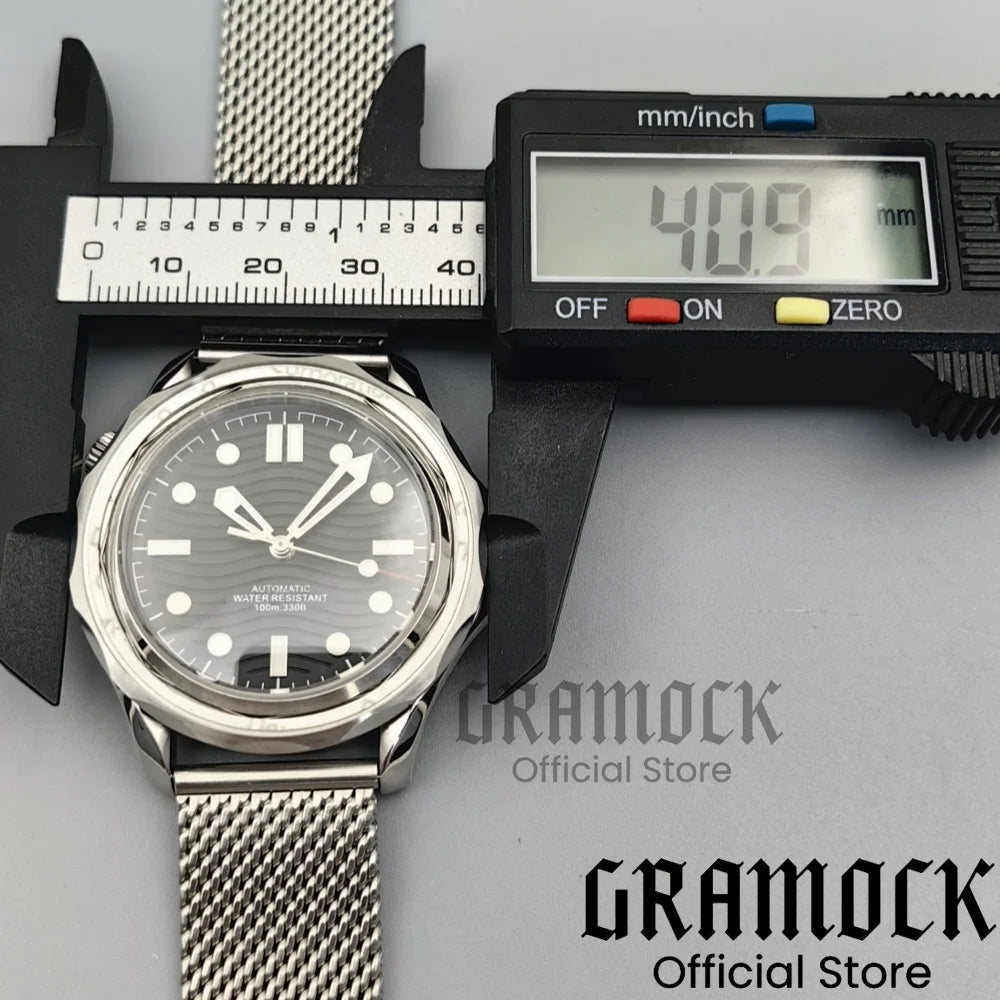 Gramock New 007 NTTD Wristwatch 41mm Men Mechanical Watch Automatic Watch Domed Sapphire Glass Luminous Diving Steel NH35/PT5000