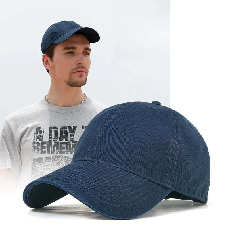 Jednobarevná velká měkká bavlněná baseballová čepice pro muže, 63 cm, klasická plus snapback čepice, dámský golfový klobouk proti slunci, 59–62 cm