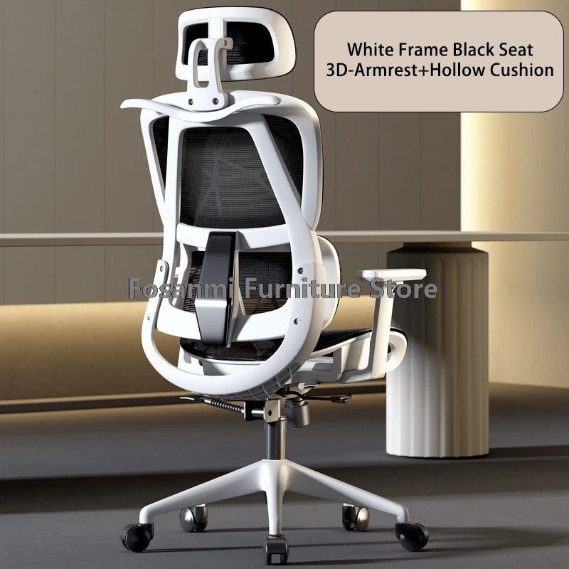Silla de oficina ergonómica para ordenador con malla transpirable, reposabrazos, soporte lumbar ajustable, reposacabezas y diseño para escritorio, hogar y gaming