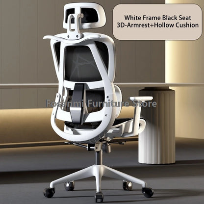 Silla de oficina ergonómica para ordenador con malla transpirable, reposabrazos, soporte lumbar ajustable, reposacabezas y diseño para escritorio, hogar y gaming
