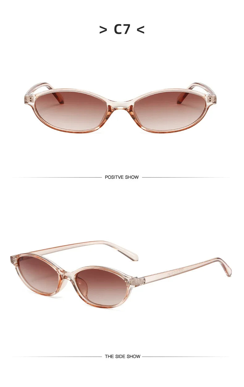 New Fashion Leopard Cat Eye Oval Women's Sunglasses Sunscreen Sun Glasses Female Retro Colorful Eyeglass UV Shade Glasses