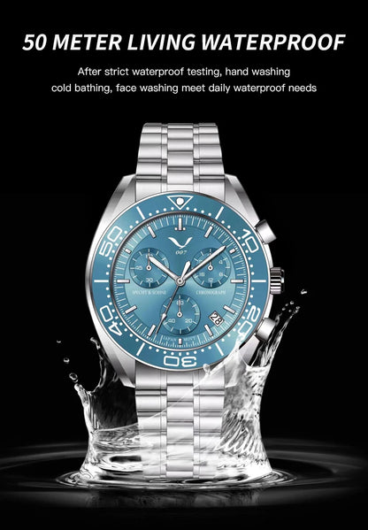 New 007 Specht&Sohne Sports Watches for Men Top Brand Luxury Steel Wrist Watch Fashion Japan VK68 Chronograph