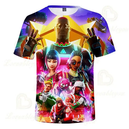Fortnite Boys T-shirt Kids Tops Summer Children Clothes 3D Funny Battle Royale Game Graphics T Shirt Toddler Girls Top Tee