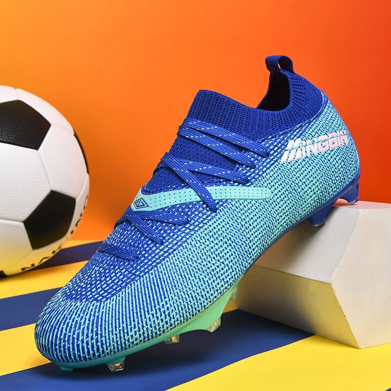 Turf Soccer Cleats Professional Men Football Boots Breathable Mesh Youth Soccer Shoes Anti Skid Male Sneakers Society Chuteira