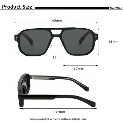 CATERSIDE Vintage Punk Sunglasses Men Flat Top Double Bridges High Quality Sun Glasses Women Travel Party Festival Eyeglasses