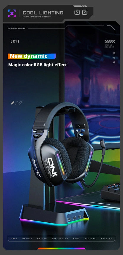 Cuffie gaming wireless ONIKUMA GT808 2.4G/Bluetooth/cablate a 3 modalità over-ear con microfono con cancellazione del rumore per PC PS4 PS5