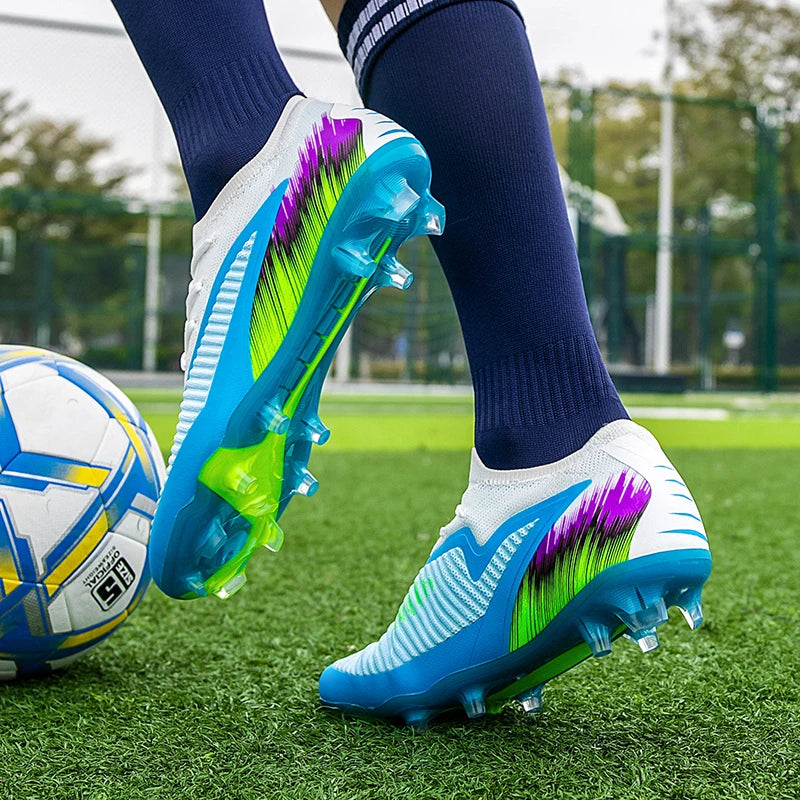 New Men Football Boots Shoes Match Training Soccer Shoes Non-Slip Cleats Long Spikes FG Ultralight Outdoor Sneaker Drop Shipping