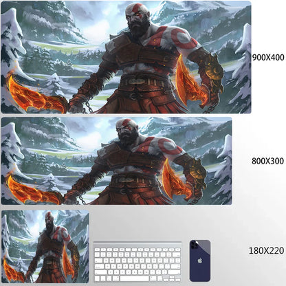 Gaming God of War Mouse Pad 80x30 Computer Accessories Mousepad Xxl Game Mats Deskmat Gamer Desk Mat Mause Anime Office Pc Pads