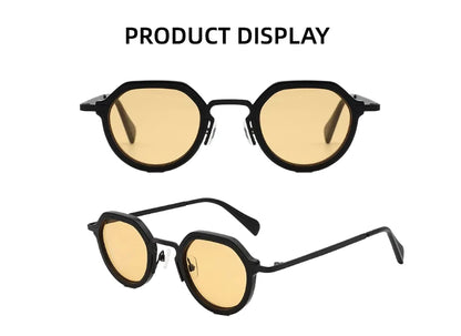 ChicOptix Fashionable Retro Acetate and Metal Sunglasses Unisex Luxury Brand Designer Style UV400 UV Protection Outdoor Casual