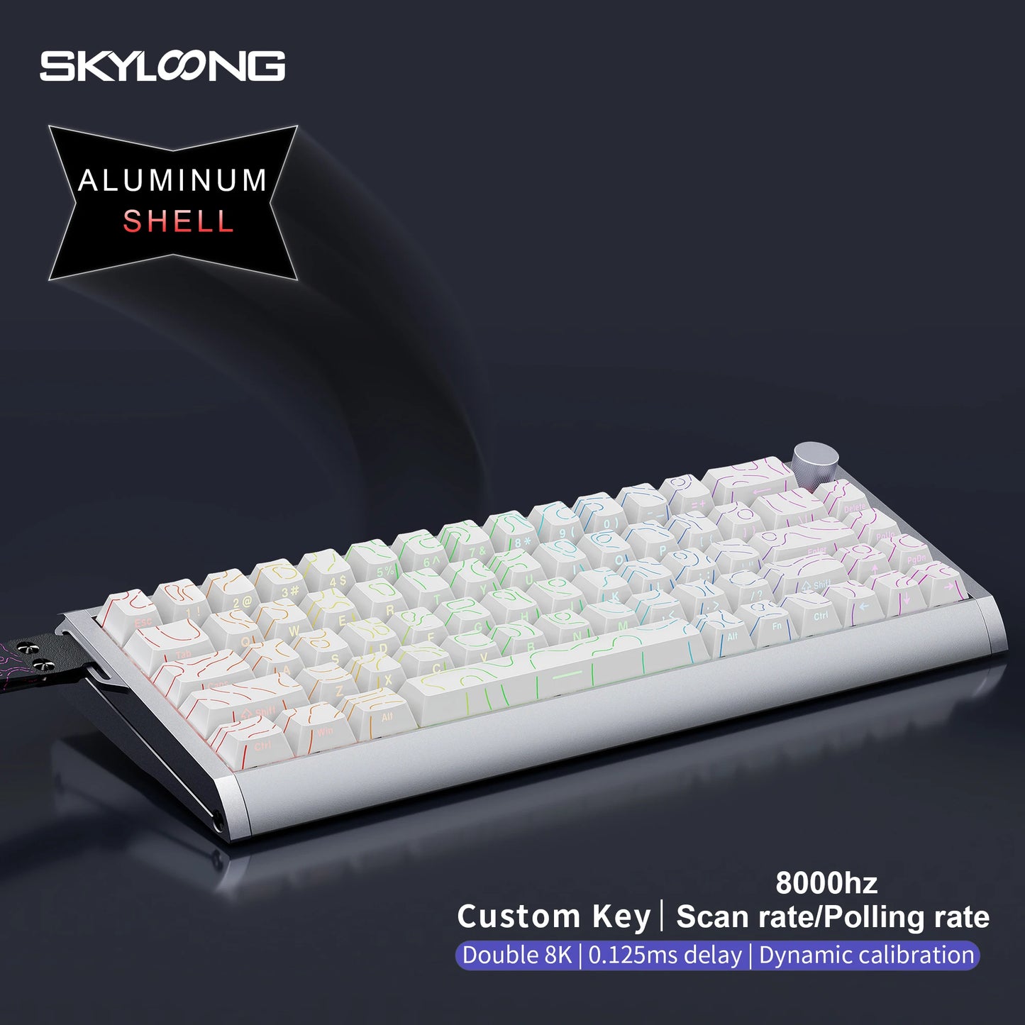 SKYLOONG GK61/GK68 HE Magnetic Keyboard Aluminum Case 8000hz RT0.01mm Rapid Trigger PBT Keycap RGB Backlit Wired Gaming Keyboard