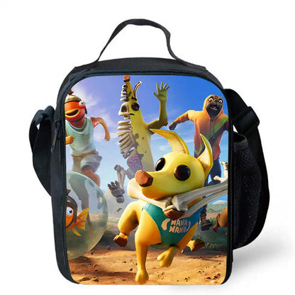 Sacos de Almoço para Crianças, Sacos de Piquenique Escolar Cartoon Fort-nite para Meninas e Meninos, Sacos de Almoço Térmicos para Crianças, Portáteis e Leves