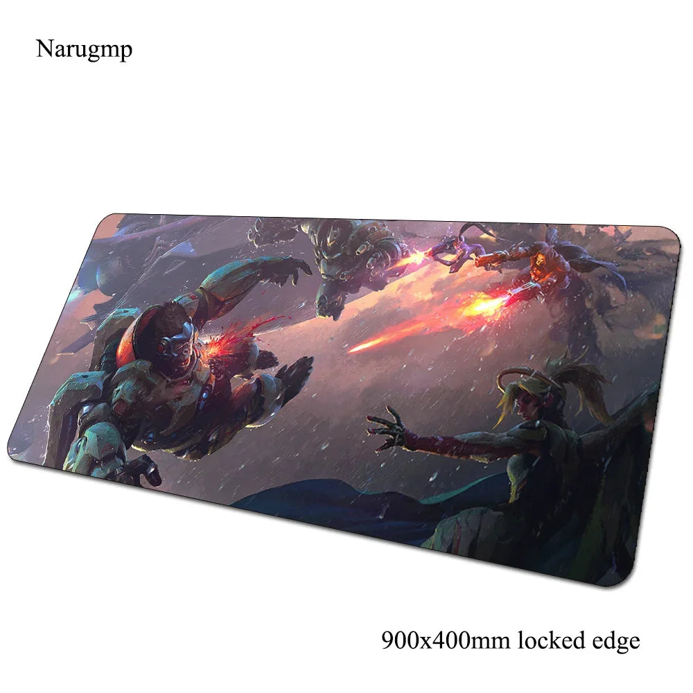 Overwatch-muismat voor verjaardag, computermat 900x400x3mm, grote gaming-muismat, cadeau, bureauonderlegger voor muis en toetsenbord, pc-gamer