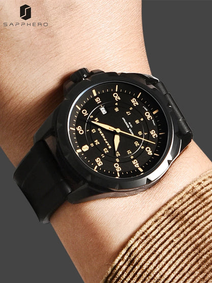 Reloj para hombre SAPPHERO: reloj de cuarzo de lujo, resistente al agua hasta 50 m, equipado con un mecanismo importado y una caja de acero inoxidable. Una idea de regalo ideal para hombre.