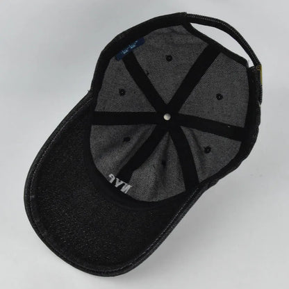 Fashion NYC Embroidery Denim Snapback Baseball Caps Adjustable Outdoor Casual Adult Wash Sports Golf Sun Hats