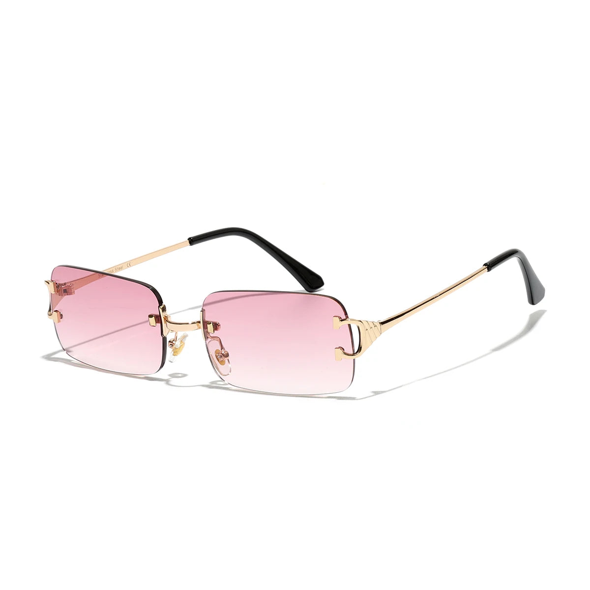 Ruiao 2026 rimless sunglasses UV400 fashion square metal glasses for men women designer man's brand sun shades for outdoor