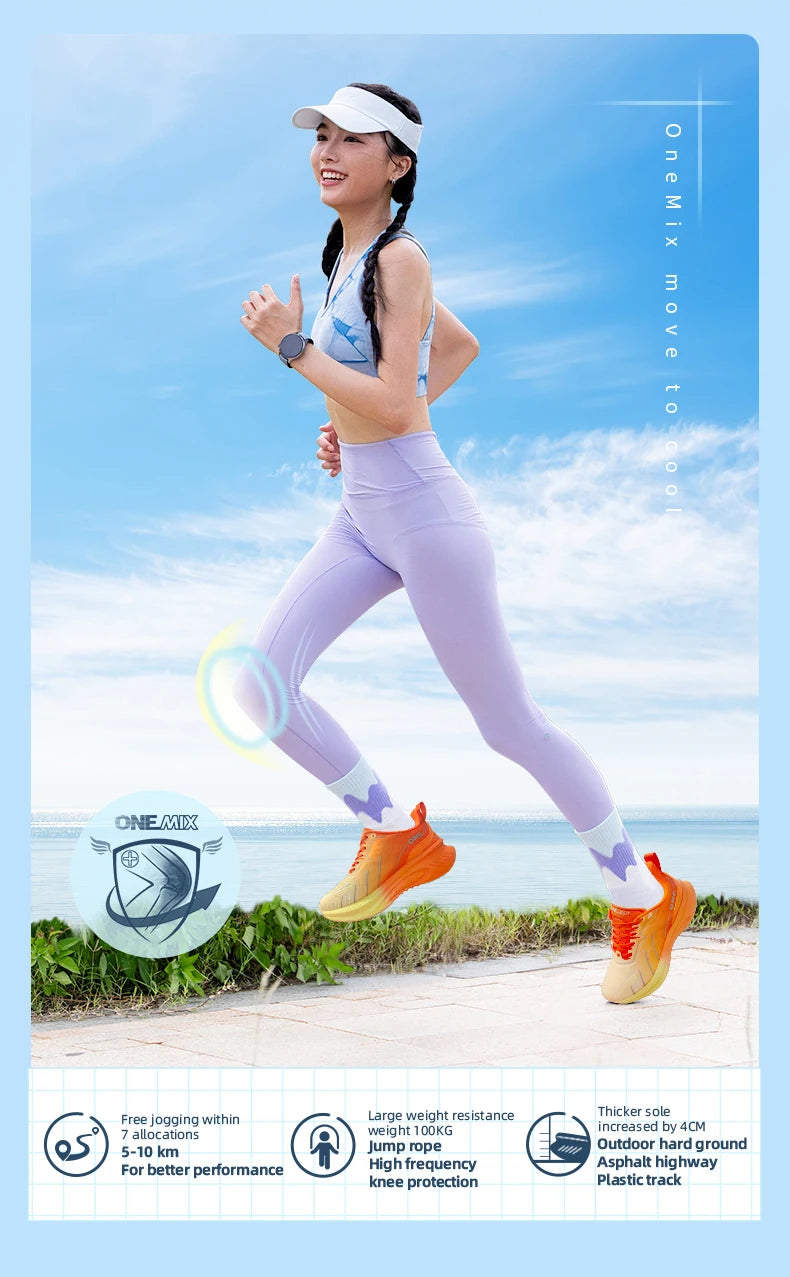 Zapatillas de running ONEMIX New Cushioning para hombre, aptas para corredores pesados, deportivas con cordones para mujer, antideslizantes, de exterior, deportivas para hombre