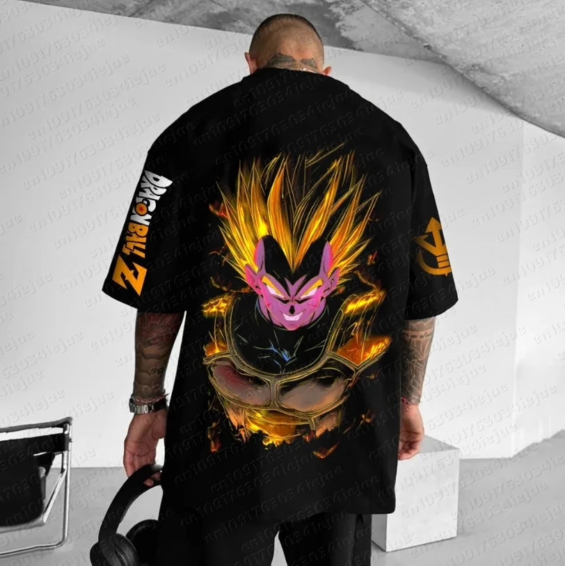 Camiseta Dragon Ball de verano 2026, 100% algodón, con estampado para hombre, nuevo diseño anime, cómoda y transpirable, talla grande, informal y holgada