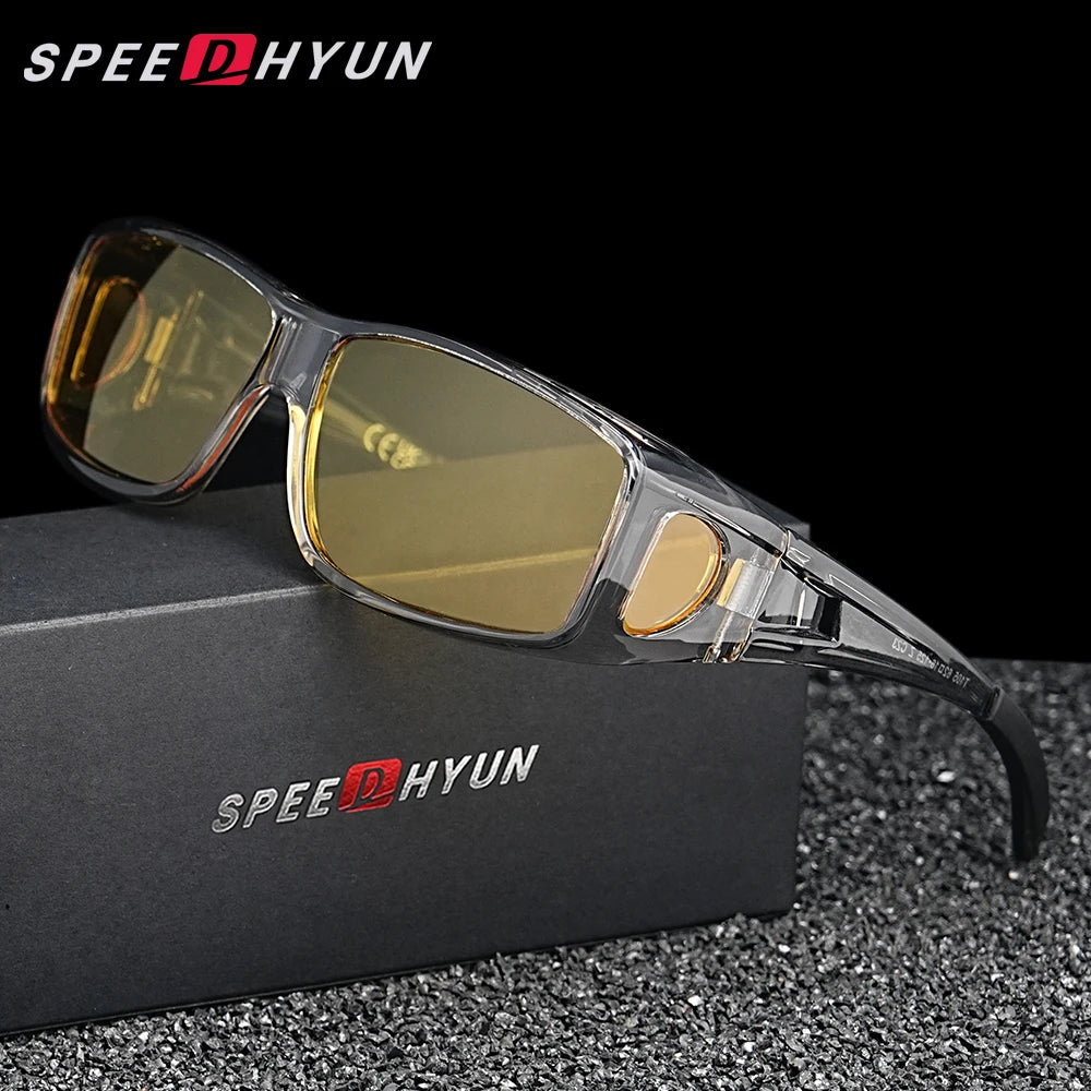 SPEEDHYUN Fit Over Wrap Sunglasses Men Women Anti Glare Night Vision UV400 Protection Driving Sport Protective Glasses Eyewear