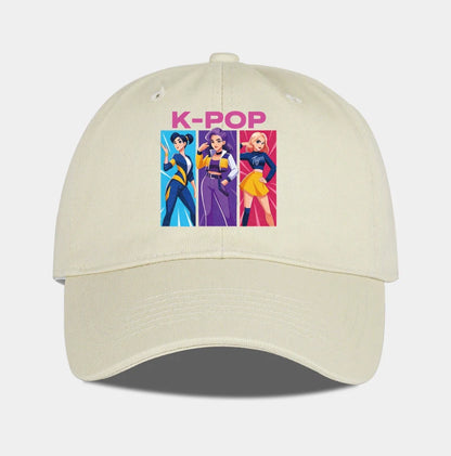 K-POP Girl Group Cartoon Baseball Cap Men Women Casual Adjustable Vintage Dad Hat Y2K Kpop Fan Sun Hat