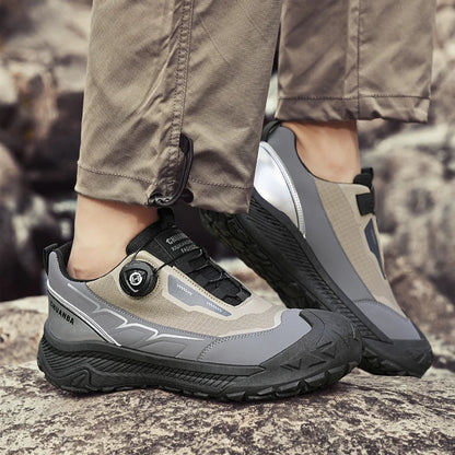 Sneakers da trekking da uomo con fibbia girevole, scarpe da escursionismo con suola spessa per attività all’aperto, scarpe sportive da uomo, comode e antiscivolo, ideali per arrampicata e passeggiate