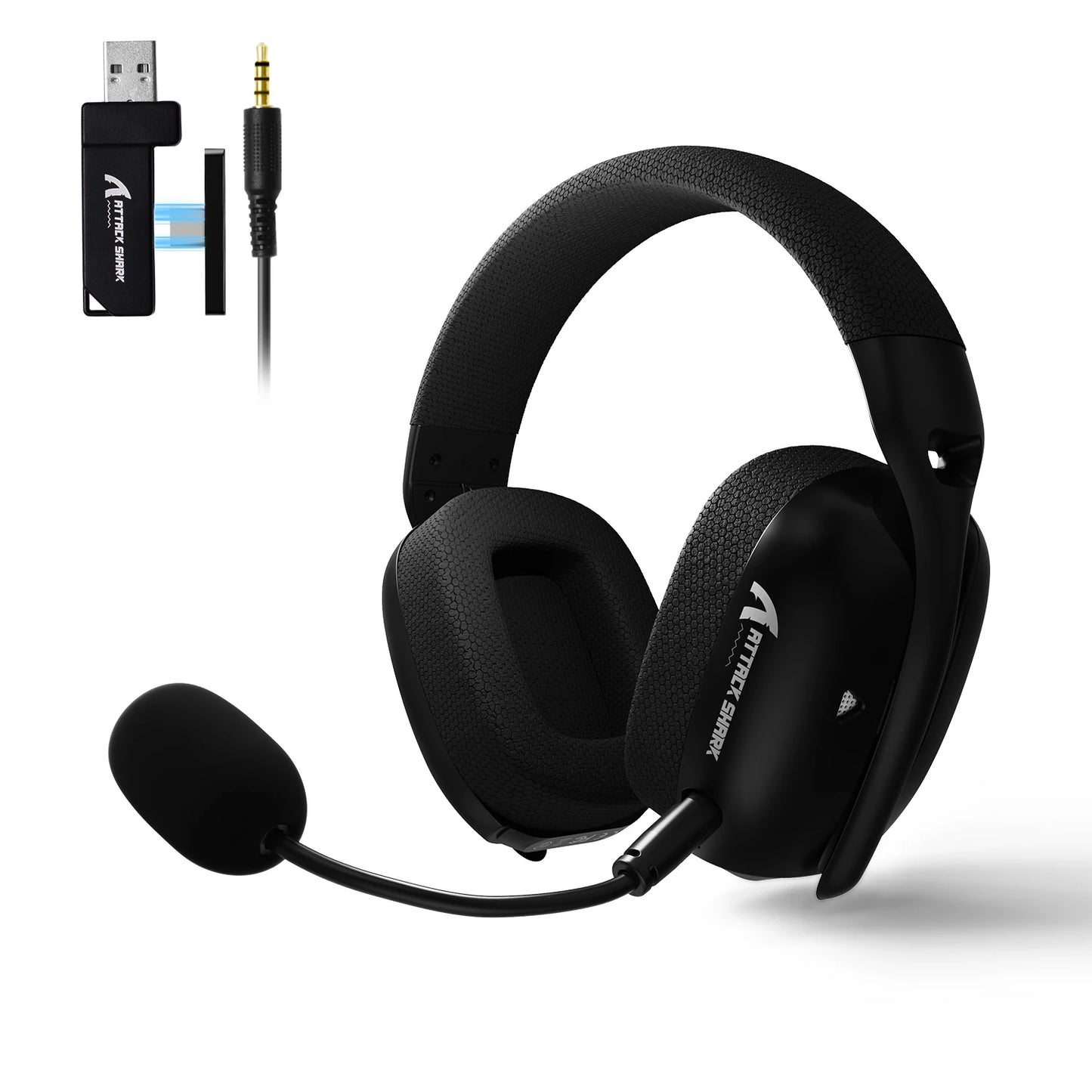 ATTACK SHARK L80PRO Auscultadores Gaming 3 em 1 – Auscultadores Bluetooth sem fios de baixa latência com microfone duplo, som Hi-Fi 40mm e ligação estável para gaming