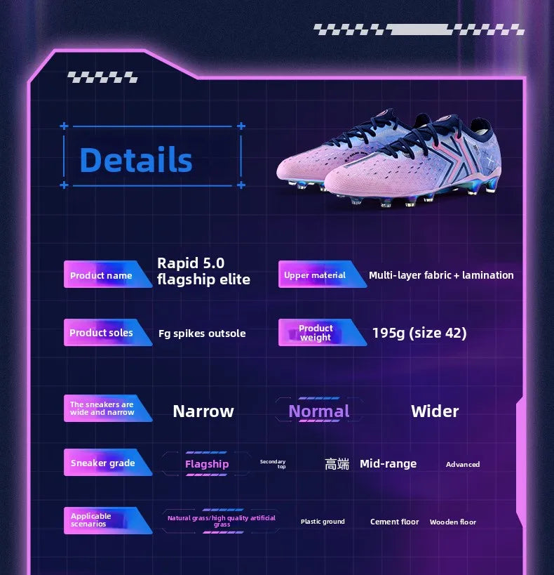 KELME FG Profi-Fußballschuhe mit langen Stollen für Naturrasen, professionelle Fußballschuhe für Wettkämpfe, rutschfeste Indoor-Fußballschuhe