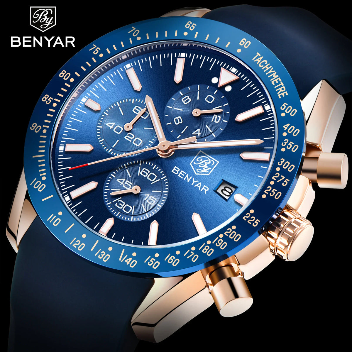 Мъжки часовник BENYAR 5140, неформален спортен часовник, луксозен водоустойчив кварцов часовник, военен хронограф от висок клас.