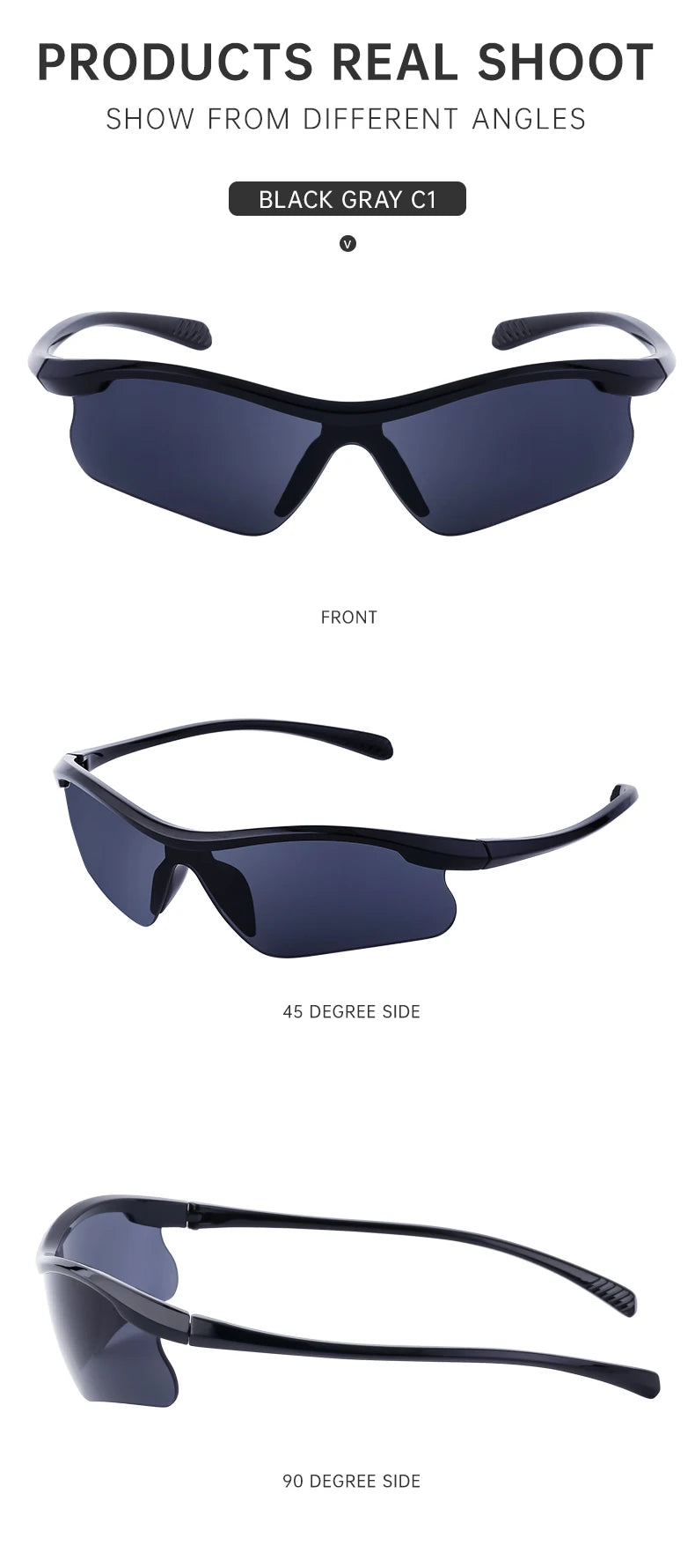 Sports Sunglasses Women Outdoor Cycling Goggle Men Fashion One-Piece Windproof Sunglass Male 2026 New Semi-Rimless Sun Glasses