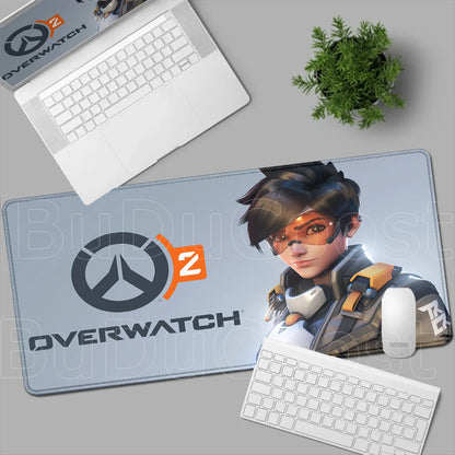 Overwatch Gaming Anime Girl Large XXL Mouse Pad HD Printing Computer Keyboard Mats Laptop Office Rubber Soft Desk Rug 900x400 mm
