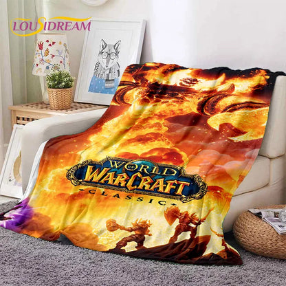 WOW, World of Warcraft  Demon Hunter, Lich King Game 3D Soft Blankets,Throw Blanket for Picnic Beds Sofa Home Bedroom Kids Gifts