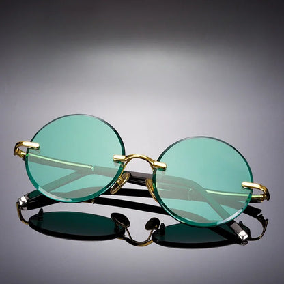 Men's Resin Sunglasses  Frameless UV400 Sunglasses Cool Eye Protection Glasses Summer Decorative Sunglasses