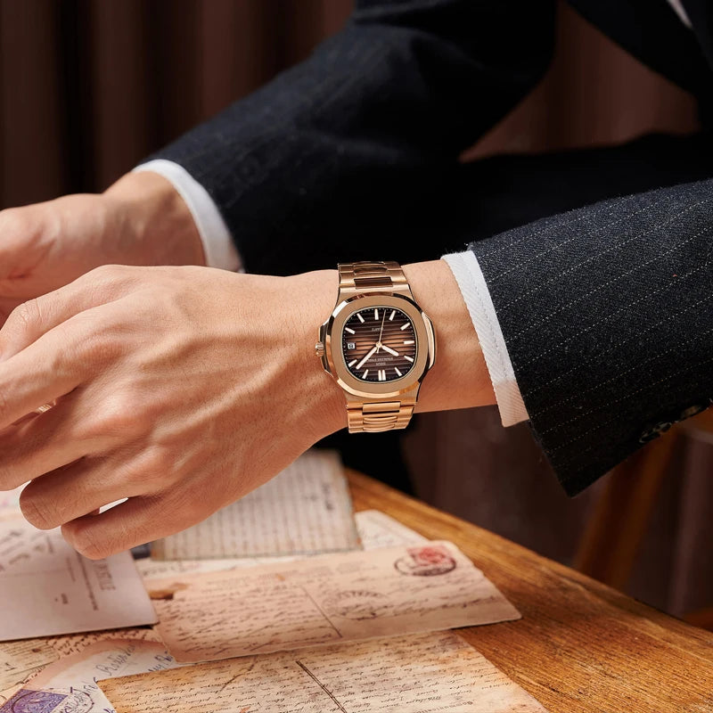 DIUDN DESIGN Men Luxury Watches Top Brand JAPAN Quartz Wristwatch Sport Business Stainless Steel Waterproof CLOCK reloj hombre