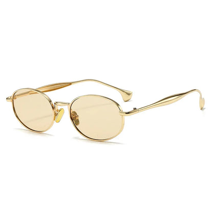 Metal Oval Lens Sunglasses UV Protection Retro Small Frame Sun Glasses Classic Brand Designer Eyepiece for Women Men